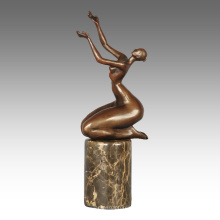 Figura abstracta Estatua Arrodillarse Decoración Bronce Escultura TPE-806